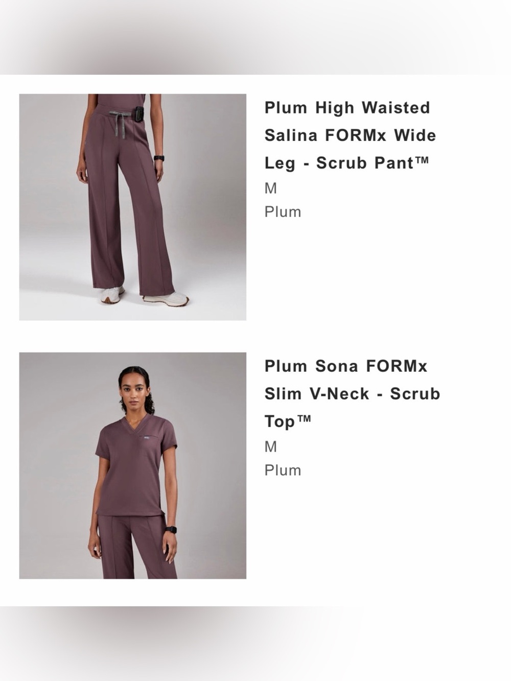 FIGS Plum Scrubs Set - Picture 2 of 2